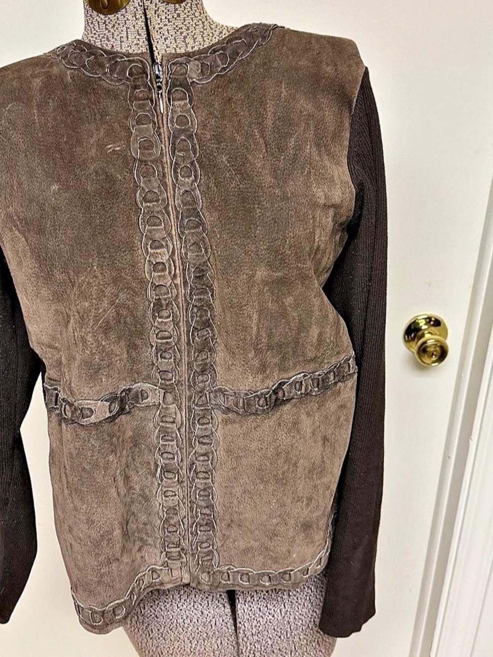 will smith Suede-Front Jacket in Brown Large Like New